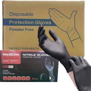 Nitrile Medical Gloves, Black, 5 Mil (1000)