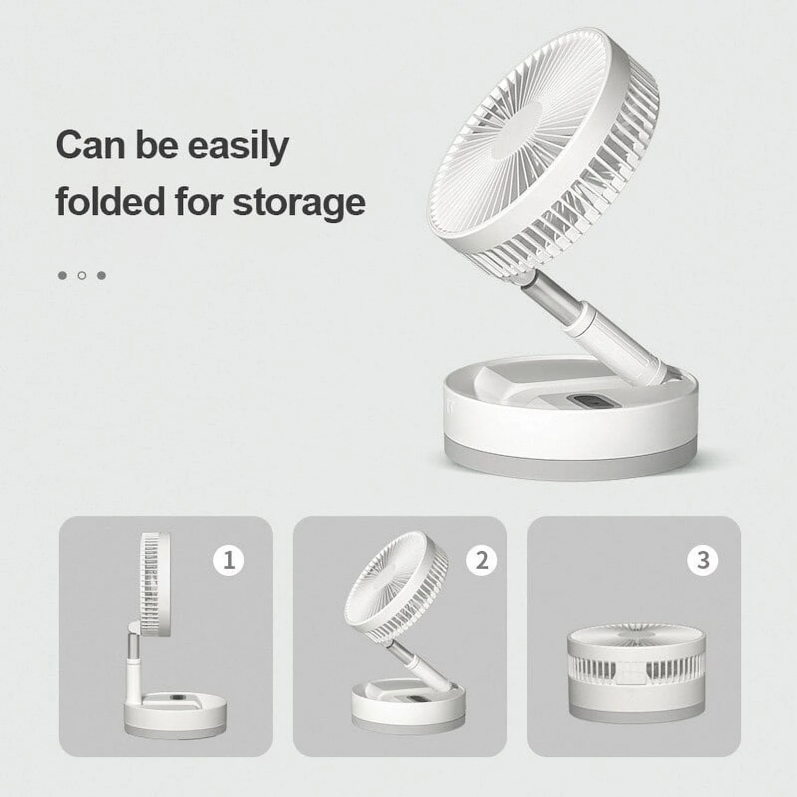 Bell + Howell My Foldaway Fan Rechargeable Fan Collapsible, Ultra Lightweight Portable Compact Extendable to 12" High with 2 Speed Modes As Seen On TV - Image 6