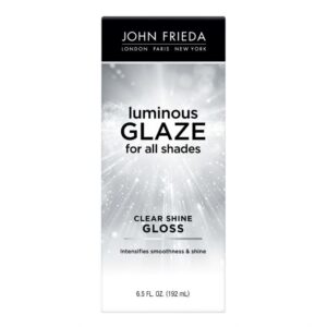 John Frieda Clear Hair Shine Gloss Treatment, Luminous Glaze, Rich Color, without Frizz, for Men and Women, 6.5 oz